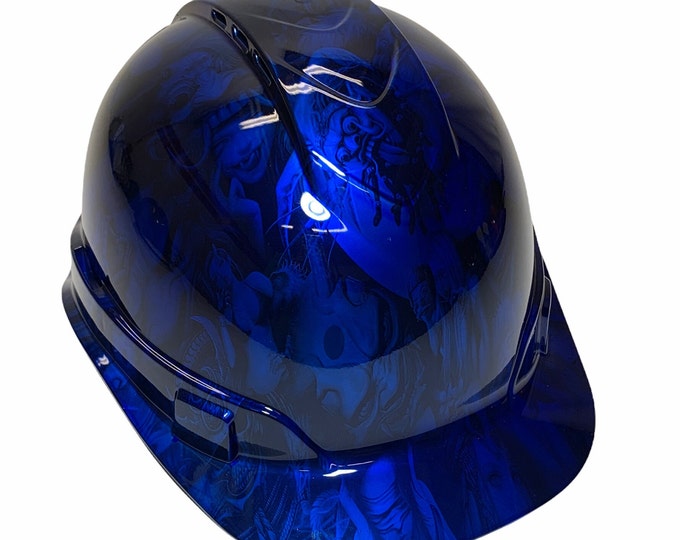 Hard Hat Ridgeline Cap Style Custom Vented Kandy Blue Beauties and Demons