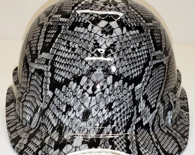 Hydro Dip Hard Hat Gray Snake Skin Pyramex Ridgeline Protective Helmet
