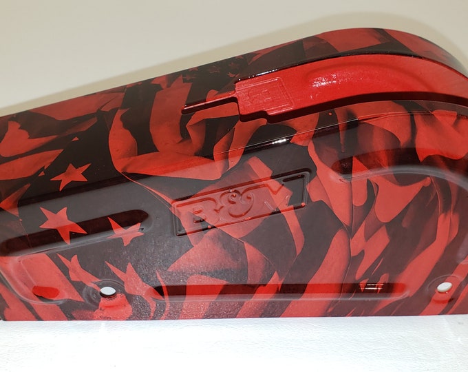 Custom B&M Shifter Cover Red American Flags Hydro dipped