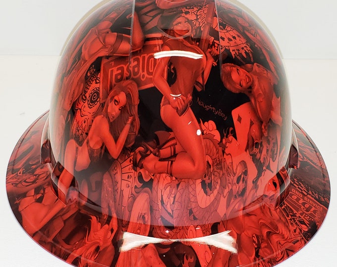 Hydro dip Hard Hat Red Naughty Boy Pyramex Ridgeline Protective