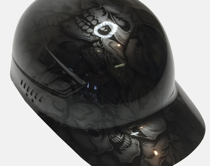 Custom Hydro Dipped Metallic Graphite Insanity Skulls Bump Cap