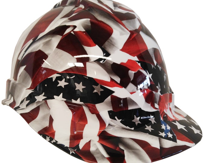 Custom American Flag Hard Hat Ridgeline Cap Style