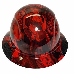 Benutzerdefinierte Hydro Dip Red Naughty Boy Lift Fibre Harz Vollrand Hardhat