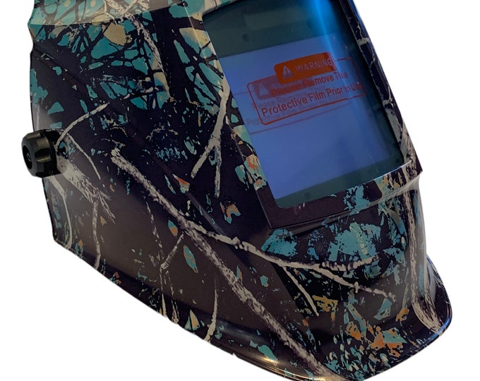 Hydro Dipped Welding Helmet AUTODARK WHAM30 Series Blue Muddy Girl