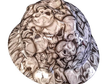 NEW FULL BRIM Hard Hat custom hydro dipped THE JOKER STACKED DECK NEW OSHA WHITE