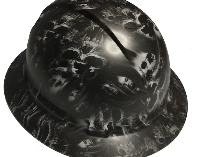 Hard Hat Ridgeline Full Brim Custom Light Gray Soul Searcher Skulls