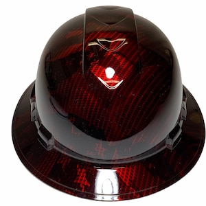 Casco rigido ventilato con visiera completa Ridgeline, bandiera americana in fibra di carbonio rossa Kandy, personalizzato, con imbottitura idrorepellente