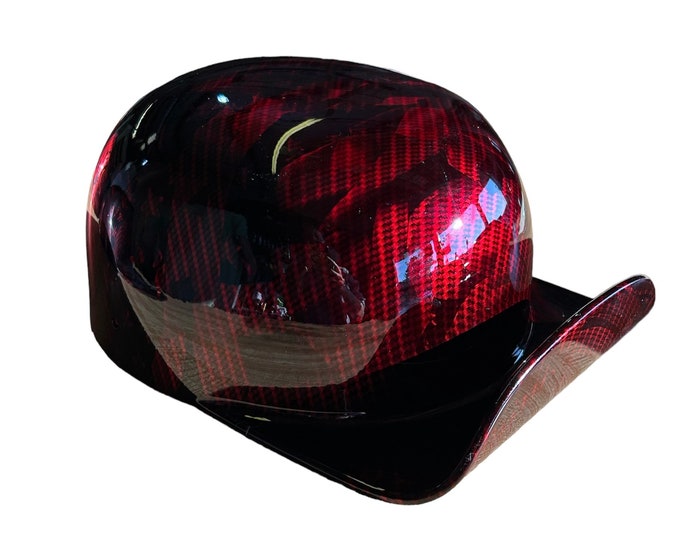 Custom Hydro Dipped Kandy Red Carbon Fiber American Flags2.0 Mikes Pro Lid novelty helmet
