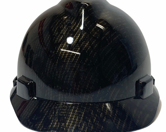 Custom Hard Hat Hydro Dipped Carbon Fiber Insanity Skulls MSA V-Gard Cap Style
