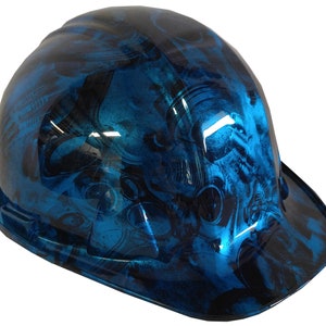 Custom Hard Hat Hydro Dipped Kandy Light Blue Turbos & Pistons SL Series Cap Style