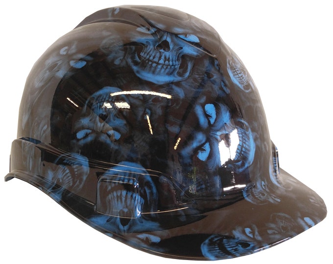 Hard Hat Ridgeline Cap Style Custom Light Blue Hades Skulls