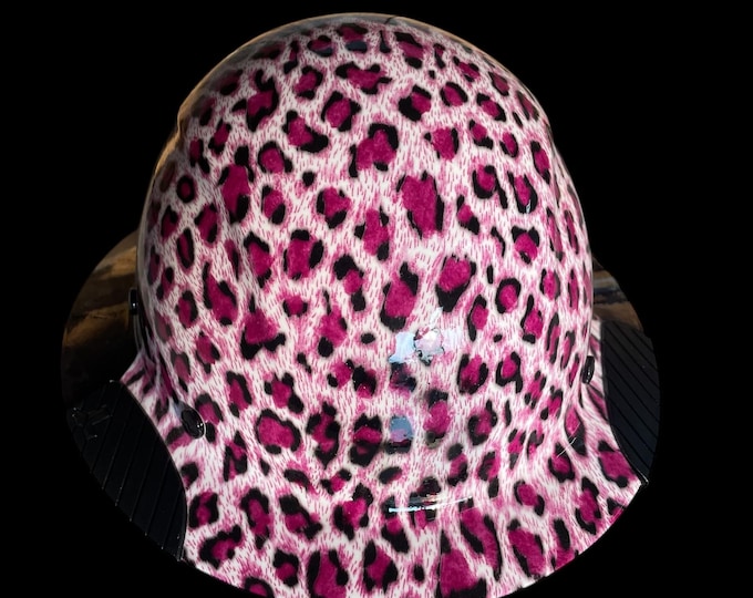 LIFT DAX Carbon Fiber HDF50C-19WC Hard Hat Pink Cheetah Custom Full Brim