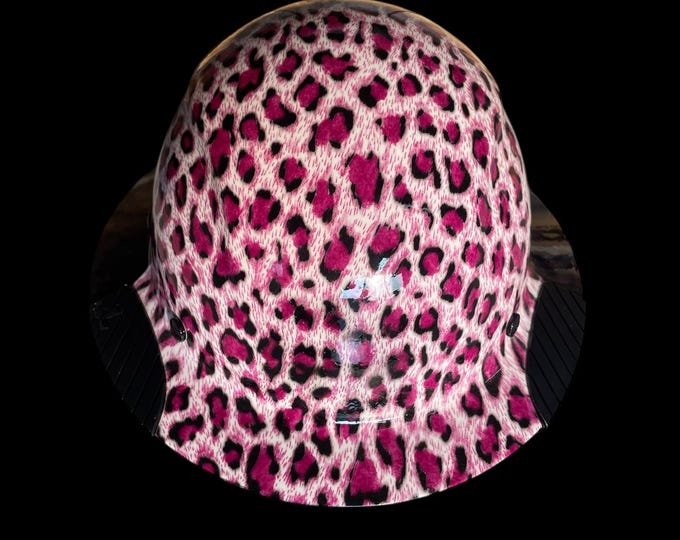 LIFT DAX Carbon Fiber HDC-15KG Pink Cheetah Custom Full Brim Hard Hat