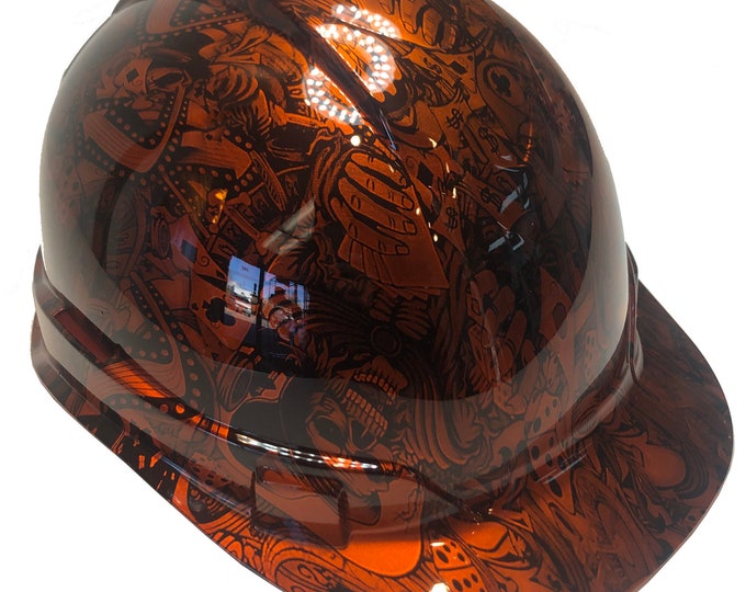 Custom Hydro Dipped Ridgeline Cap Style Orange Kandy Gambler