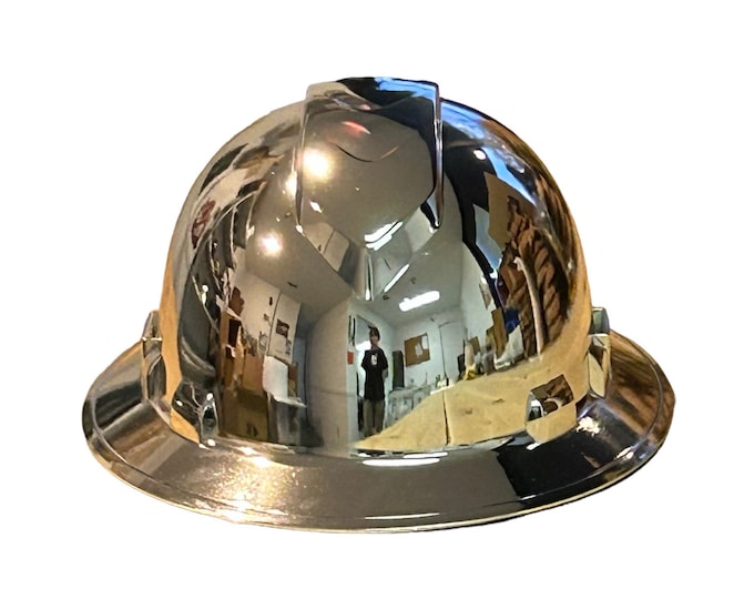 Custom Ridgeline Full Brim Hard Hat Vented Chrome