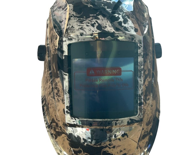 Custom Chrome Hydro Dipped Welding Helmet AUTO DARK WHAM30 Series Chrome Flames