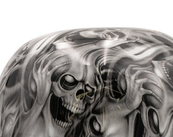 Custom White No Evil Skulls Doughboy Mikes Pro Lid Novelty Helmet