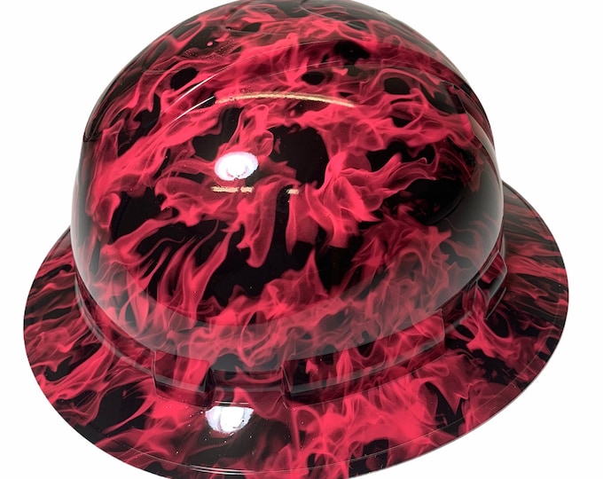 Hydro Dipped Hard Hat Ridgeline Full Brim Custom Pink Flames