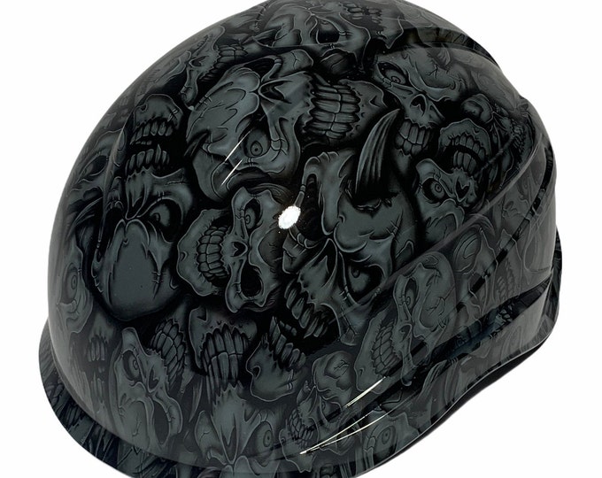 Custom Hydro Dipped Gray Insanity Skulls Pyramex Ridgeline XR7 Climber Hard Hat