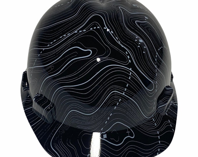 Hard Hat MSA V-Gard Cap Style Custom Black - Black Ops Hydro Dipped