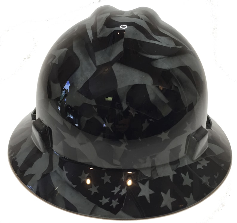 Hard Hat MSA VGard Full Brim Custom Gray Midnight American Etsy