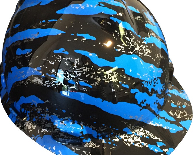 Hard Hat MSA V-Gard Cap Style Custom Blue Marble Splash