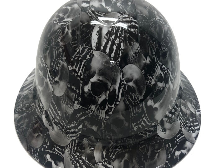 Custom Hard Hat White No Evil Skelletons Full Brim Ridgeline