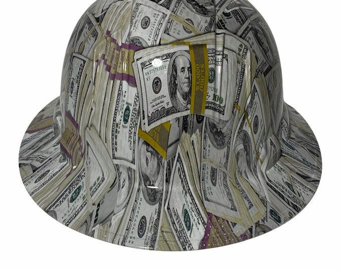 Custom Hydro Dipped Hard Hat White 100 Stacks Ridgeline Full Brim