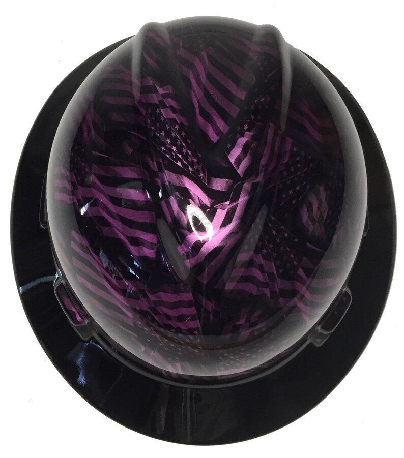 Custom Hydro Dipped Hard Hat MSA VGard Full Brim Kandy Purple Negative