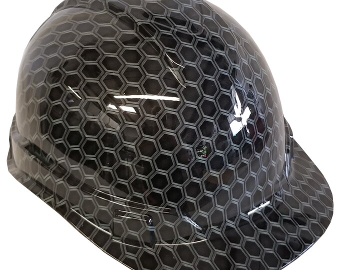 Hard Hat Ridgeline Cap Style Custom Gray Honeycomb Hex