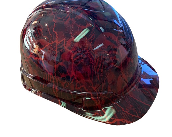 Hard Hat Hydro Dipped Ridgeline Cap Red NoEvil Skeletons Kandy Red Lightning