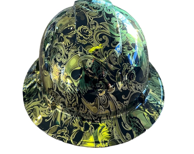 Custom Ridgeline Full Brim Hard Hat Chrome Gold Filigree