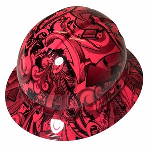 Hydro Dipped Hard Hat Ridgeline Full Brim Custom Pink Graffiti
