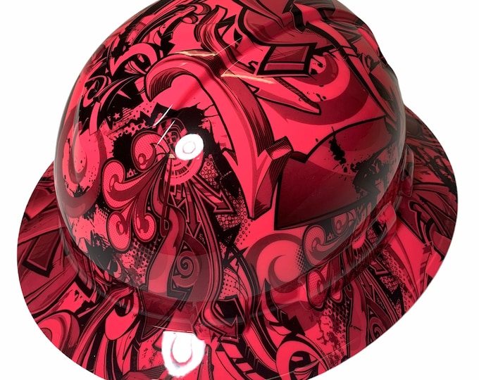 Hydro Dipped Hard Hat Ridgeline Full Brim Custom Pink Graffiti