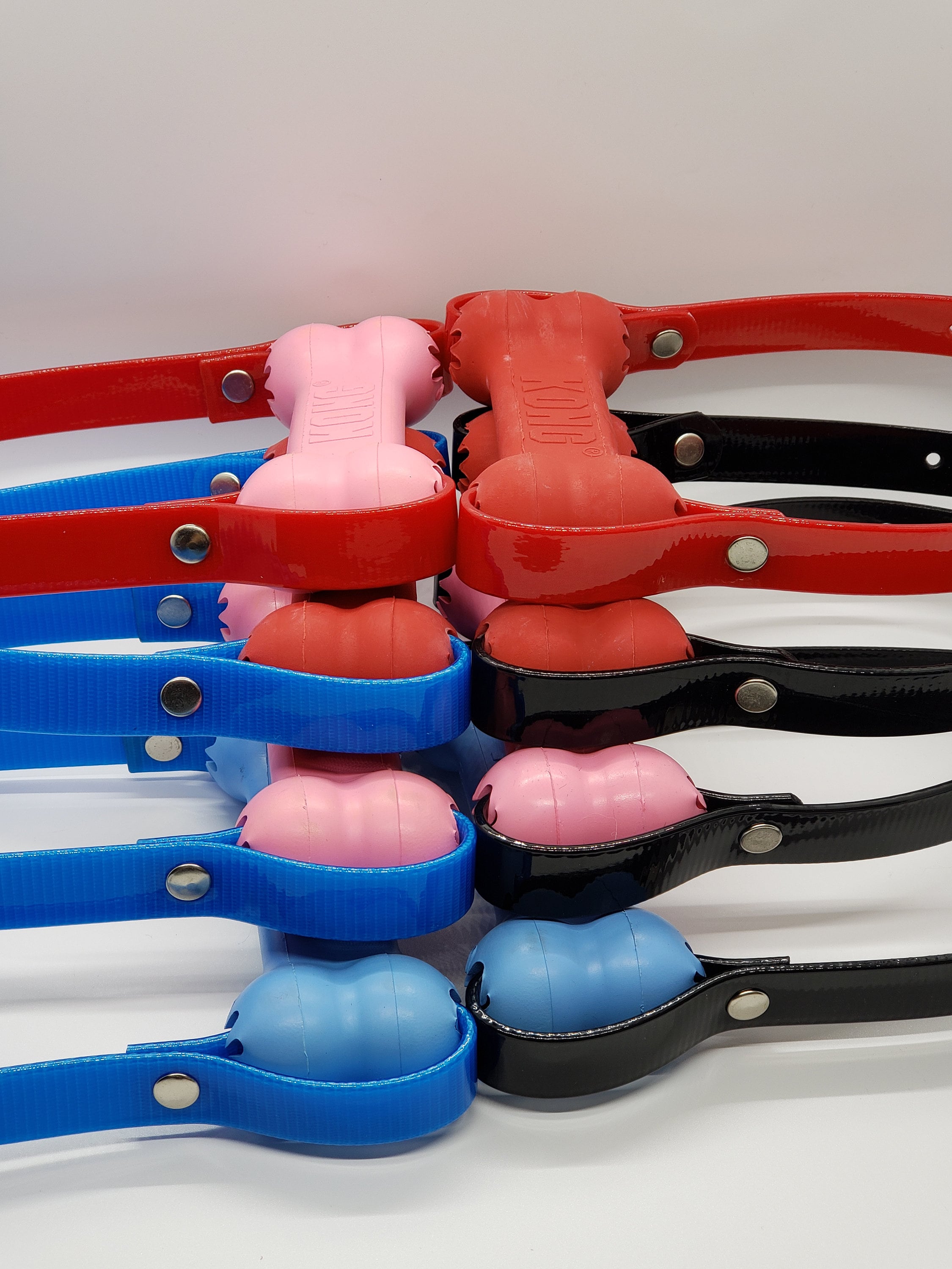 Rubber Dog Bone Gag - Biothane Strap