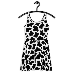 Kuh Print Skater Kleid