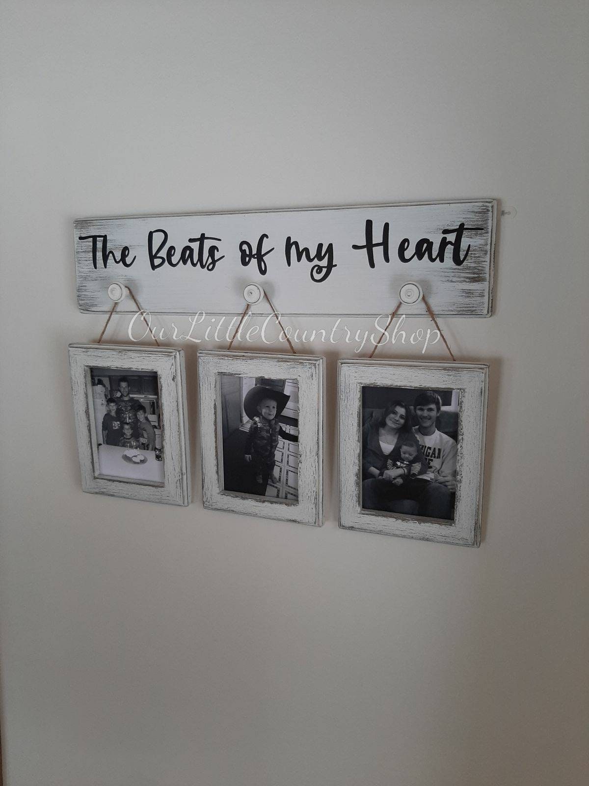 Farmhouse rustic picture hanger with 4x6 frames The beats of Etsy