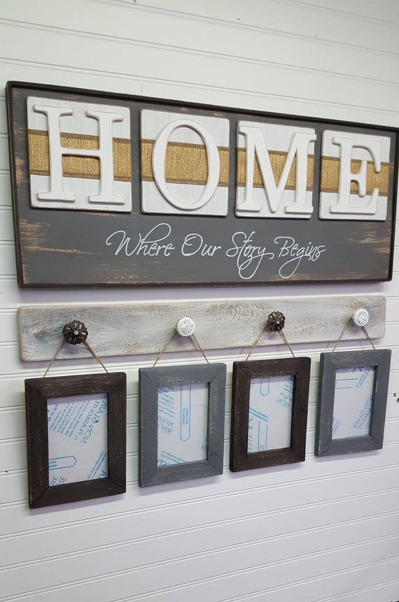 Rustic Home Sign Home Where Our Story Begins Country Decor Etsy