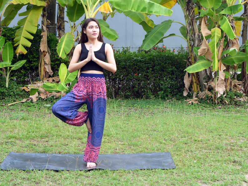 Orient Trail Mandala Design Smocked Waist Harem Pants Size 0-22 Hippie Pants Yoga Pants Boho Pants Womens