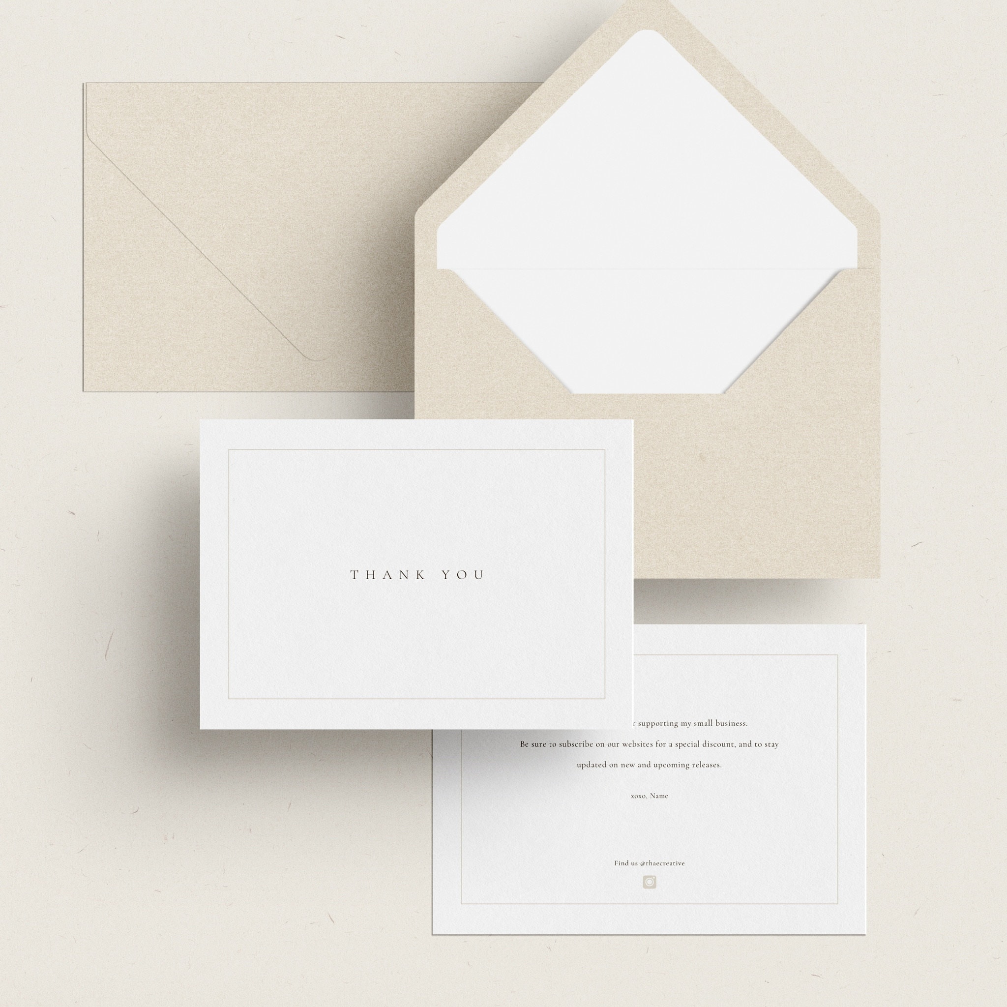 A6 Modern Minimal Thank You Card Design Canva Template Product Care ...