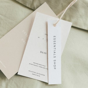 Clothing Hang Tag Canva Template - Minimal Apparel Labels - Hang Tag Design - Editable Canva Template - Printable Clothing Label