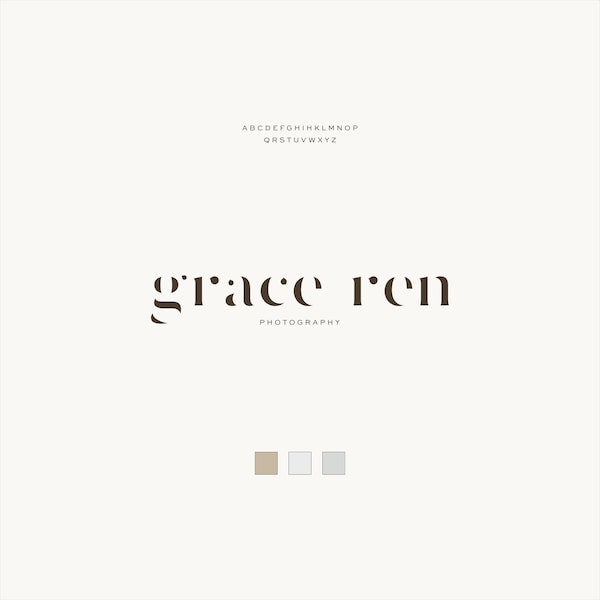 Elegant Serif Text Logo Design - Modern Logo - Premade Logo - Branding - Simple Branding - Minimal Logo - Gold Foil Logo