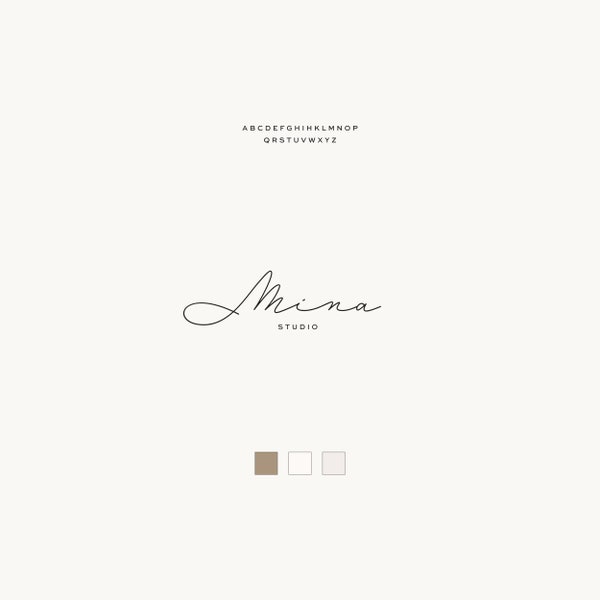 Premade Calligraphy Script Logo Design - Signature Style Logo - Handwritten Script Logo - Cursive Logo - Simple Branding - Minimal Logo