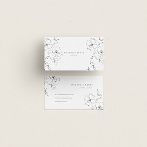 Florales Visitenkarten Design - Canva Design Vorlage - Elegantes Visitenkarten Design - Floristen Visitenkarte - Dankeschön Karte