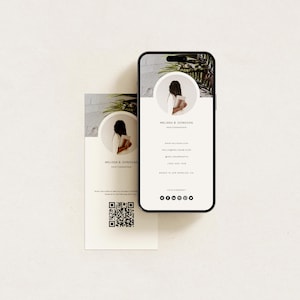 Canva Digital Business Card Design Template • QR Code Business Card Design • Modern Business Card • Influencer Business Card