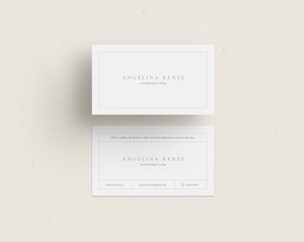 Canva Minimal Business Card Design Template • Pink Card • Simple Card Design • Photography Business Card • Contact Card Business Marketing