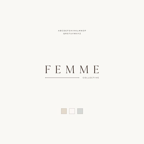 Modern Aesthetic Serif Text Logo Design Set - Modern Logo - Premade Logo - Branding - Simple Branding - Minimal Logo - Semi Custom Logo