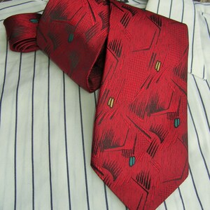 Red retro tie, FREE SHIPPING, Mens Necktie, Vintage Tie, Mens tie, Red necktie, Gift for Him, Solid necktie