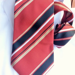 Red black and white diagonal striped tie, Vintage neckties, Ties, Neckties, Mens Necktie, Vintage Tie, Vintage necktie, Free Shipping