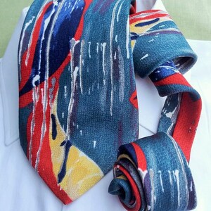 Blue and red  Mens tie, Mens Neckties, Neckties, Tie, Free Shipping, Vintage mens necktie, Retro tie